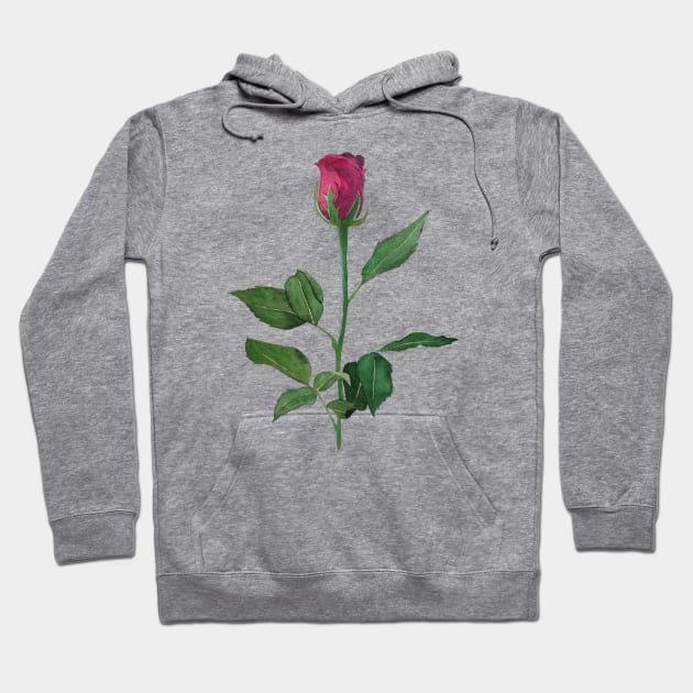 Watercolor rose Hoodie by RosanneCreates